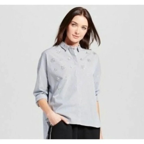 A New Day Striped Embellished Any Day Shirt XXL - Picture 1 of 7